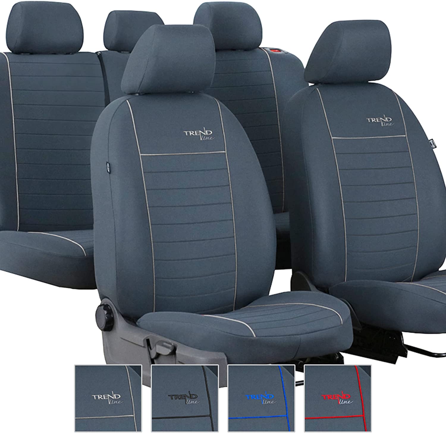 Set Sitzbezüge Superior - Schwarz/Grau - kompatibel für Hyundai